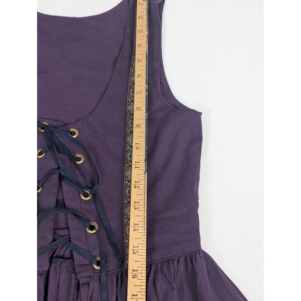 Purple Laced Corset Maxi Renaissance Holy Festival Folk Whimsygoth Alpine Dress - Picture 10 of 16